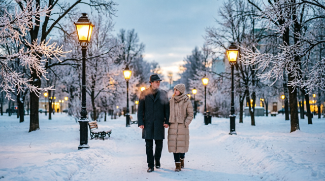 • Изображение 1 Промпт: Peaceful winter evening in Moscow park, snowy path lined with golden street lamps, Russian couple in warm coats walking quietly, bare trees with frost, soft bokeh lights in background, cinematic atmosphere, photorealistic, 16:9 aspect ratio, only Slavic faces, no text Описание: Тихий зимний вечер в московском парке: заснеженная аллея, фонари, русская пара гуляет в спокойной атмосфере Alt-текст: Где мало людей на Новый год Москва: тихие парковые маршруты для спокойных прогулок 2026 • Изображение 2 Промпт: Crowded Red Square Moscow during New Year celebration, festive illumination, large crowd of Russian people in winter clothes celebrating, fireworks in night sky, Kremlin towers illuminated, dynamic festive atmosphere, professional photography, 16:9 horizontal, only Slavic faces, no logos Описание: Новогодняя ночь на Красной площади: праздничная иллюминация, толпа русских людей, фейерверк над Кремлём Alt-текст: Тихие места Москва Новый год: сравнение загруженности локаций и советы как избежать толпы • Изображение 3 Промпт: Stylized heatmap visualization of Moscow winter cityscape, color-coded zones showing crowd density (green=quiet, red=crowded), iconic landmarks like VDNH, Gorky Park, ZIL Art Cluster visible, snow-covered rooftops, evening golden light, infographic style blended with photography, 16:9, only Russian urban aesthetic, no text overlay Описание: Визуализация тепловой карты Москвы: цветовые зоны загруженности в новогоднюю ночь с узнаваемыми локациями Alt-текст: Новый год без толпы Москва: маршруты прогулок и анализ трафика по районам столицы 2026 • Изображение 1 Промпт: Peaceful winter evening in Moscow park, snowy path lined with golden street lamps, Russian couple in warm coats walking quietly, bare trees with frost, soft bokeh lights in background, cinematic atmosphere, photorealistic, 16:9 aspect ratio, only Slavic faces, no text Описание: Тихий зимний вечер в московском парке: заснеженная аллея, фонари, русская пара гуляет в спокойной атмосфере Alt-текст: Где мало людей на Новый год Москва: тихие парковые маршруты для спокойных прогулок 2026 • Изображение 2 Промпт: Crowded Red Square Moscow during New Year celebration, festive illumination, large crowd of Russian people in winter clothes celebrating, fireworks in night sky, Kremlin towers illuminated, dynamic festive atmosphere, professional photography, 16:9 horizontal, only Slavic faces, no logos Описание: Новогодняя ночь на Красной площади: праздничная иллюминация, толпа русских людей, фейерверк над Кремлём Alt-текст: Тихие места Москва Новый год: сравнение загруженности локаций и советы как избежать толпы • Изображение 3 Промпт: Stylized heatmap visualization of Moscow winter cityscape, color-coded zones showing crowd density (green=quiet, red=crowded), iconic landmarks like VDNH, Gorky Park, ZIL Art Cluster visible, snow-covered rooftops, evening golden light, infographic style blended with photography, 16:9, only Russian urban aesthetic, no text overlay Описание: Визуализация тепловой карты Москвы: цветовые зоны загруженности в новогоднюю ночь с узнаваемыми локациями Alt-текст: Новый год без толпы Москва: маршруты прогулок и анализ трафика по районам столицы 2026